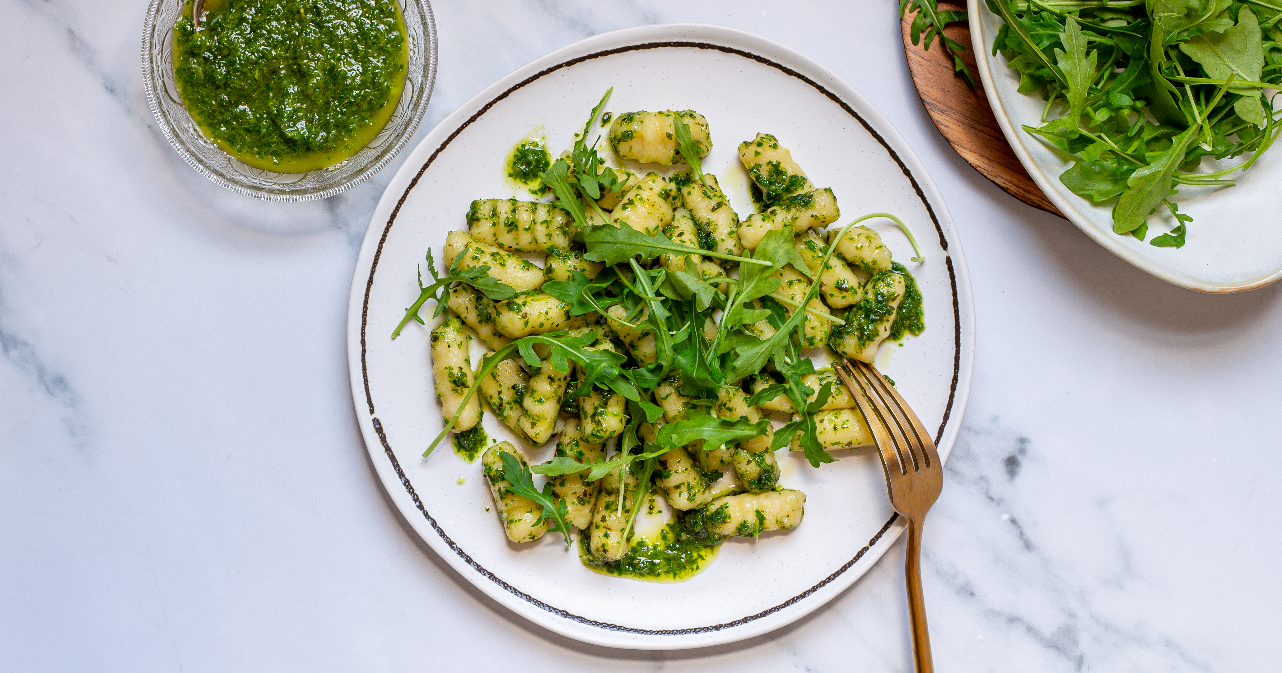 Gnocchi with Arugula Pesto