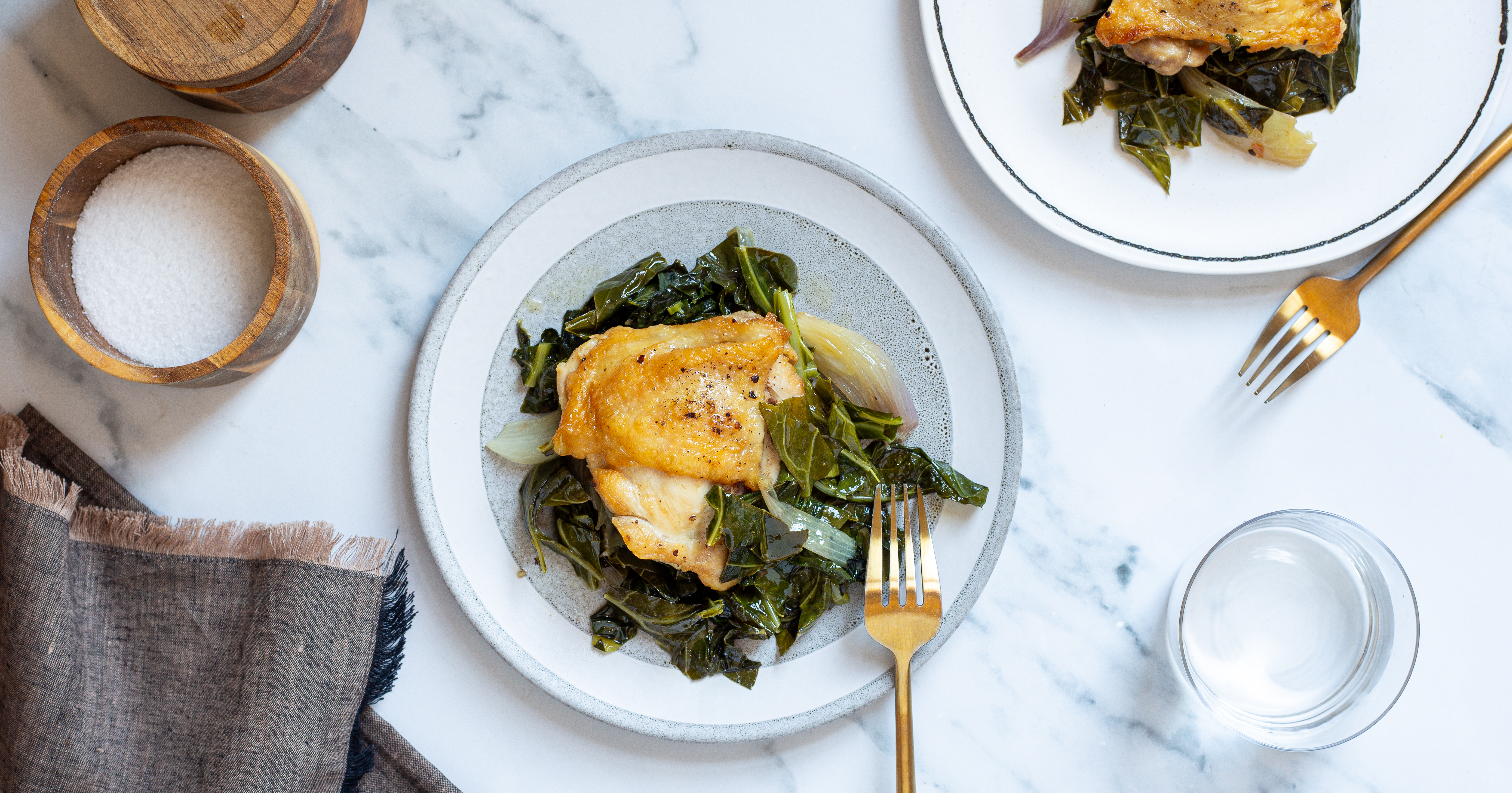 Braised Chicken with Greens