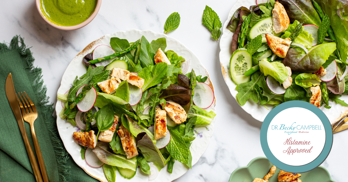 Springtime Salad with Basil Dressing and Chicken