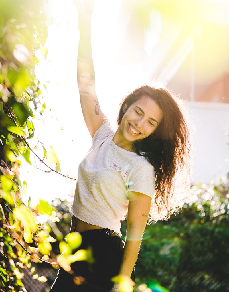 Happy and healthy woman