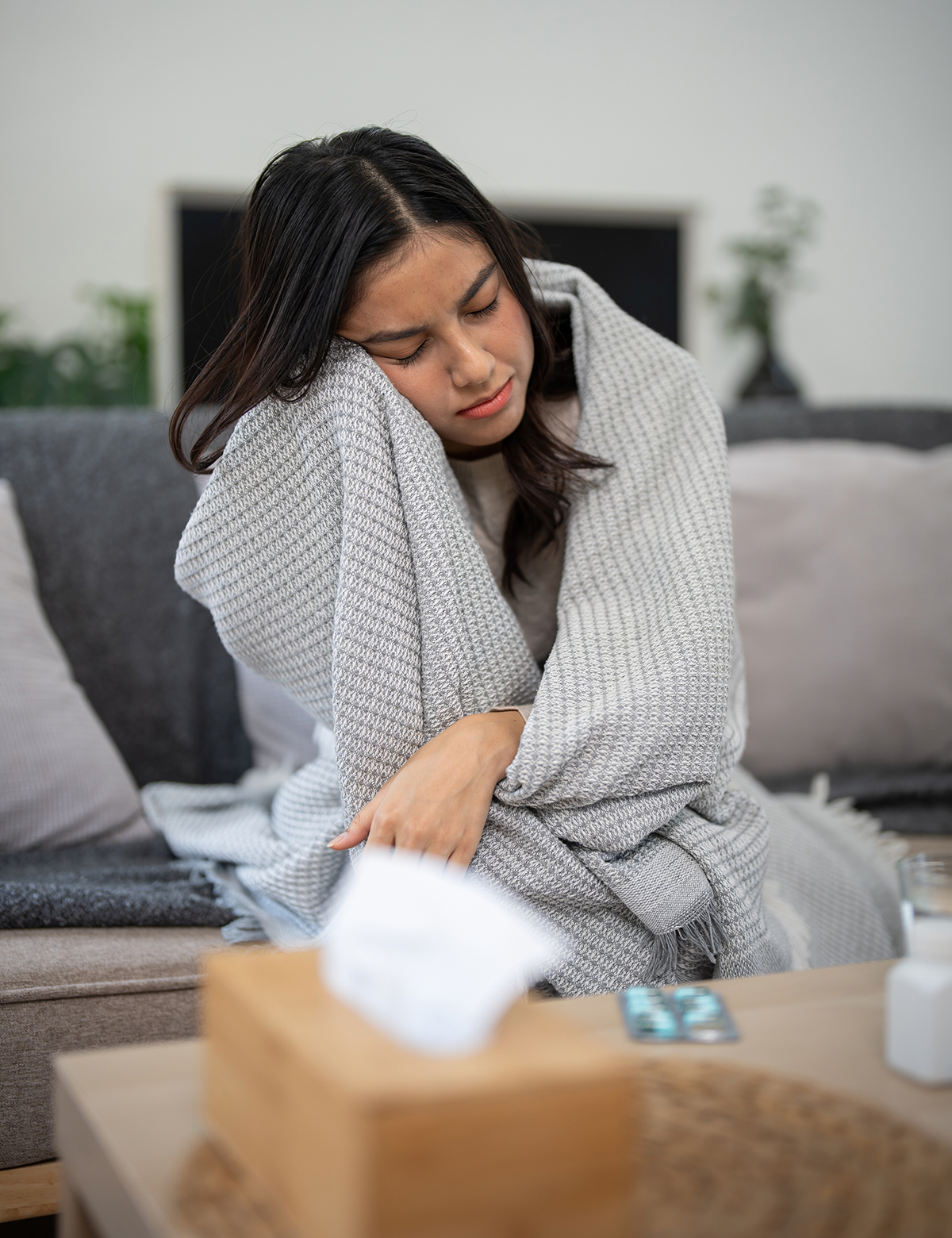 Sick and frustrated woman