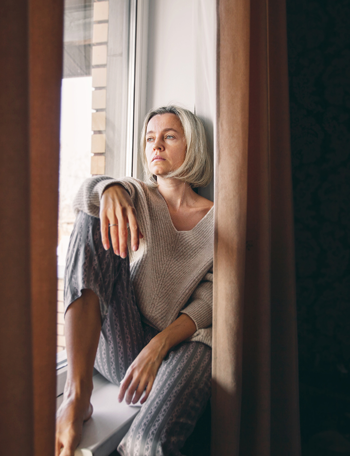 Sick and frustrated woman